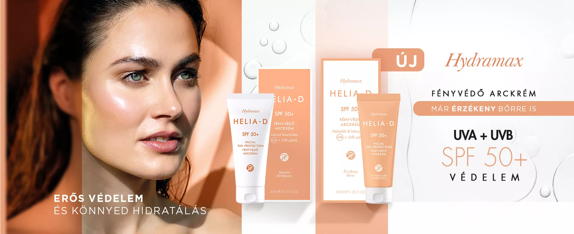 Hydramax Fényvédő arckrém SPF 50+ Érzékeny Bőrre