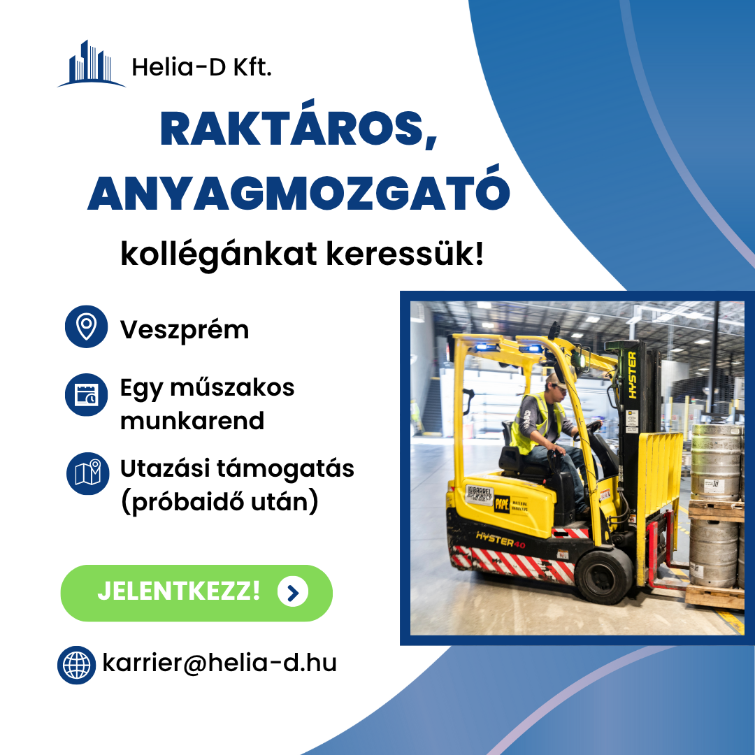 Raktáros, anyagmozgató 